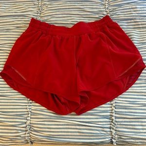Red Lululemon shorts